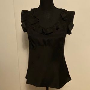 Banana Republic Black Ruffle Sleeveless Blouse